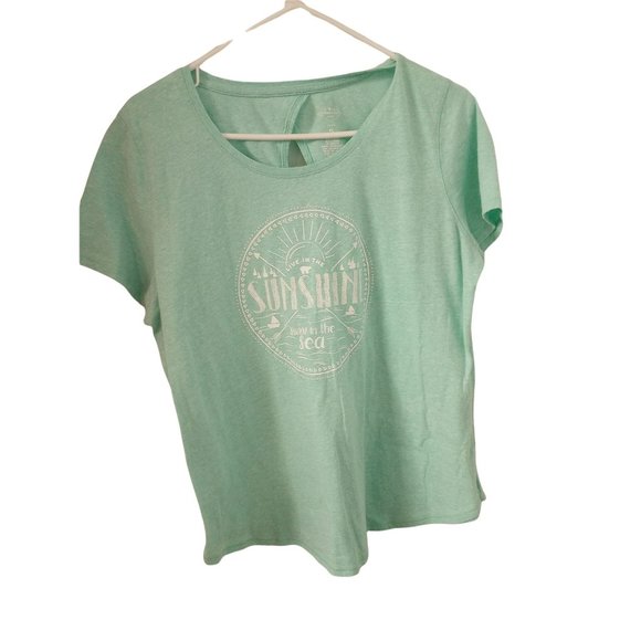 St Johns Bay "LIVE IN THE SUNSHINE, SWIM IN THE SEA" Teal Short-Sleeve Shirt Pet - Picture 1 of 4